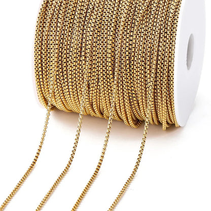 2Meters/Lot Stainless Steel Chains Gold Color Chain for Jewelry Making DIY Necklace Bracelet Accessories Lips Beads Beaded Ch