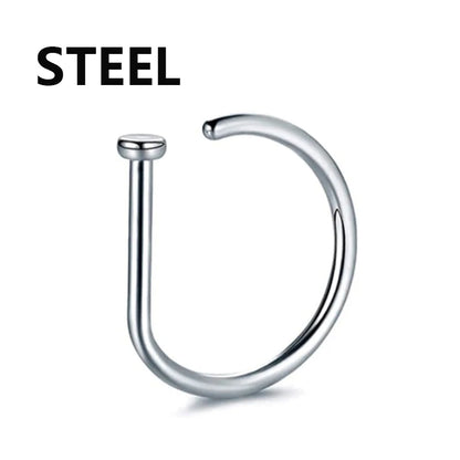 Women Fake Piercing Nose Ring Hoop Septum Non Piercing Nose Clip Rock HipHoop Stainless Steel Magnet Fashion Punk Body Jewelr