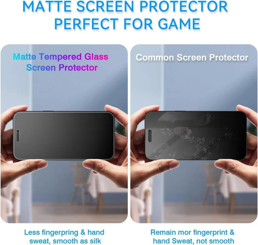 3PCS Anti Fingerprint Matte Screen Protector For iPhone 17 Pro Max 18 15 14 16 11 12 13 Mini XR X Xs 7 8 Plus Air Tempered Gl