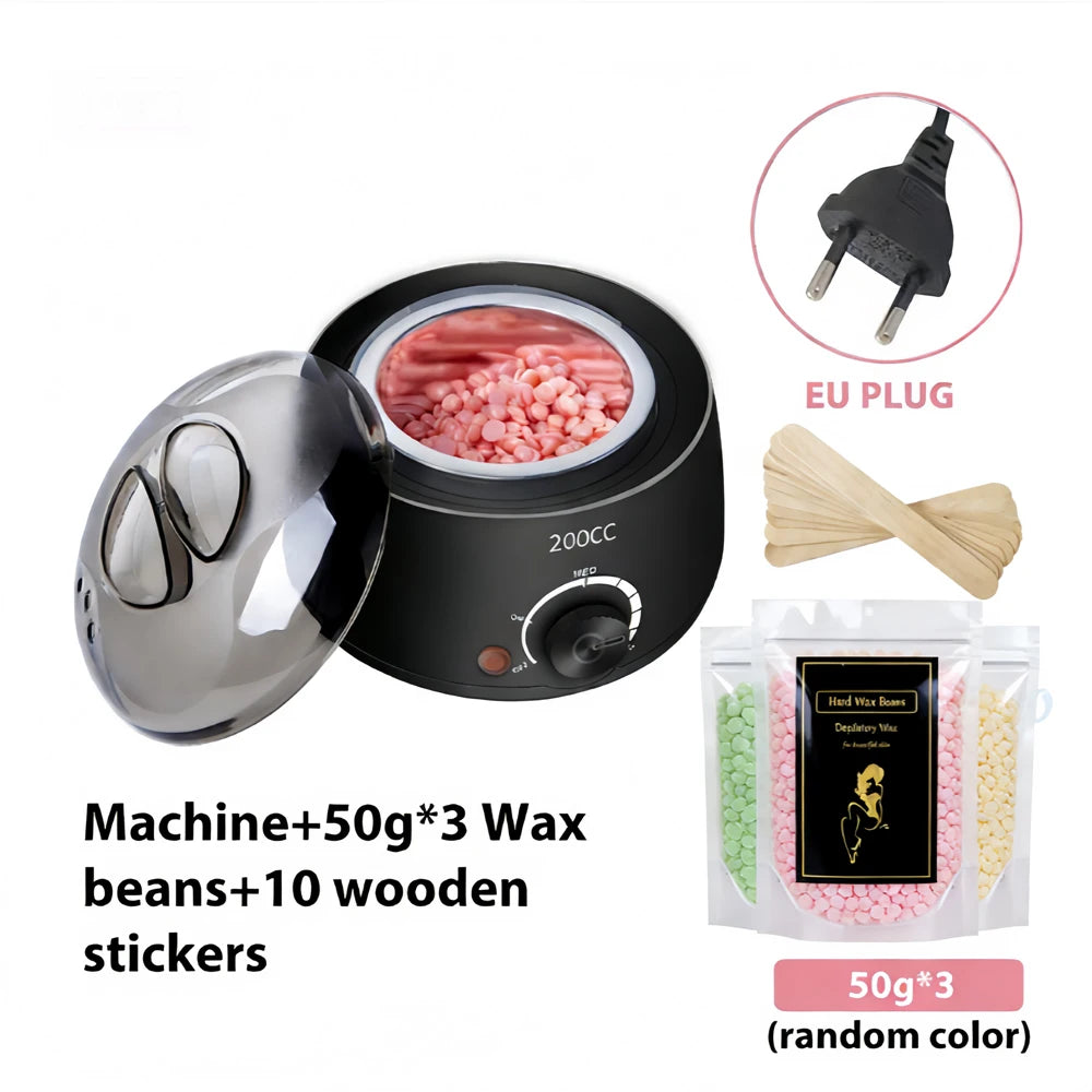 200CC Wax Heater Warmer Hair Removal Machine For Hand Foot Body SPA Epilator Paraffin Wax Pot +Wax Beans + Wood Sticks