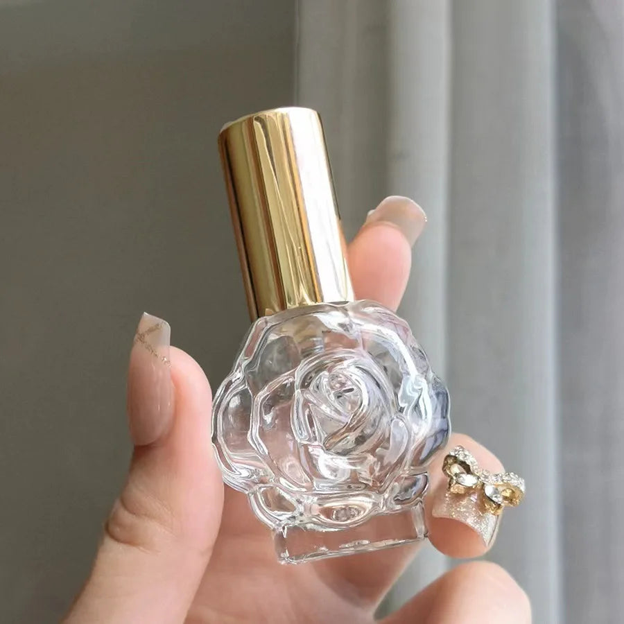 Perfume Bottle 10ML Glass Spray Mini Rose Shape Bottle Empty Cosmetic Alcohol Container Mist Atomizer Travel Simple Sprayer -