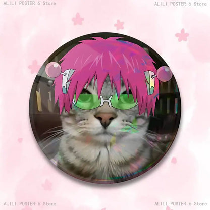 S-Saiki K D-Disastrous L-Life Badges 25 32 44 58 75 mm Round Cosplay Pin Bag Decor Fans Collect Friends Gifts Brooch Souvenir