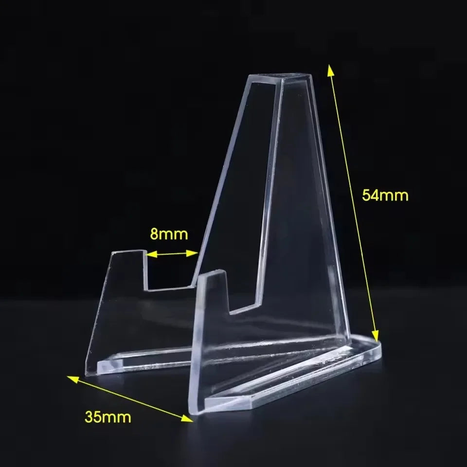 Flower Acrylic Placecard, Mini Acrylic Card Stands, Photo Display Holders for Coins, Sports Trading Cards, Clear Card Racks