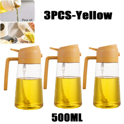200/300/500ml Oil Spray Bottle BBQ Cooking Olive Oil Sprayer Plastic Baking Oil Spray Empty Bottle Vinegar Bottle Or Oil brus