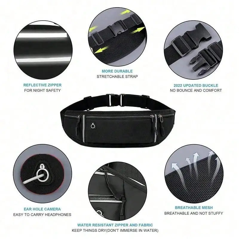 Professional Running Waist Bag Sports Belt Pouch Mobile Phone Case Men Women Hidden Pouch Gym Sports Bags Running Pack