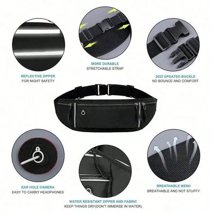 Professional Running Waist Bag Sports Belt Pouch Mobile Phone Case Men Women Hidden Pouch Gym Sports Bags Running Pack