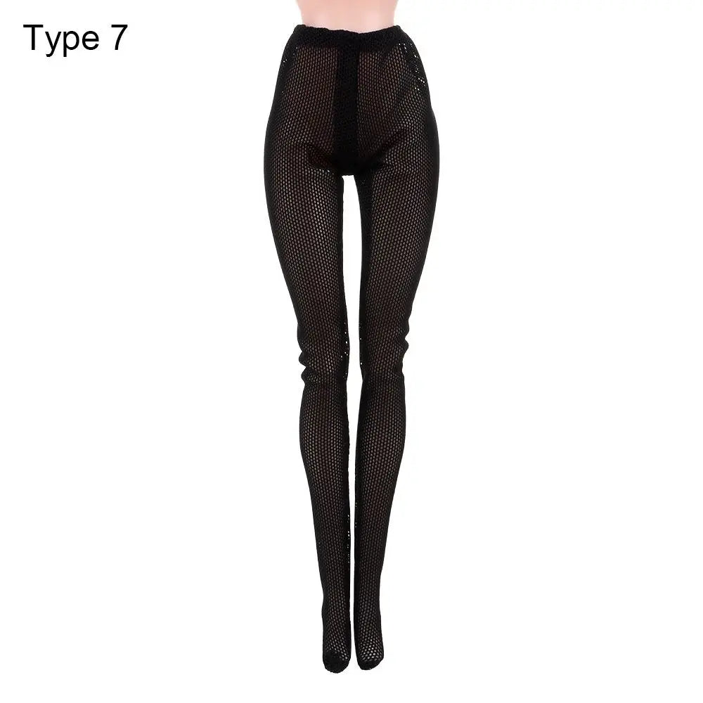 Suits 1/6 Doll Silk Stockings Mini Fishnet Tights Bottoms Socks Elastic leggings Miniature Pantyhose Dolls Accessories Girl G