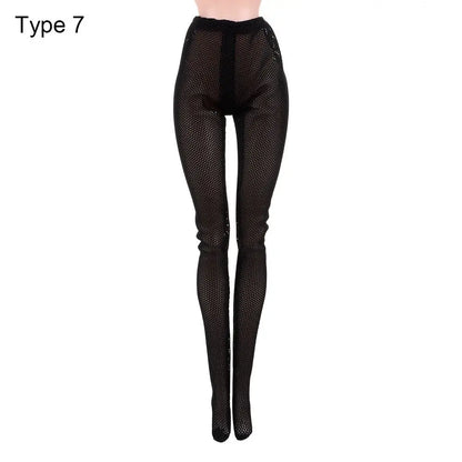 Suits 1/6 Doll Silk Stockings Mini Fishnet Tights Bottoms Socks Elastic leggings Miniature Pantyhose Dolls Accessories Girl G