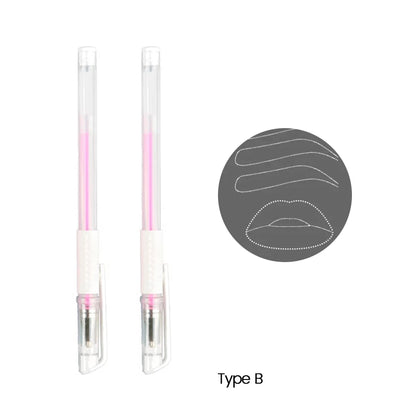 2PCS Eyebrow Marker Pen Microblading Surgical Skin Permanent Make up Supplies White Surgical Scribe Tool Tattoo Accessories P