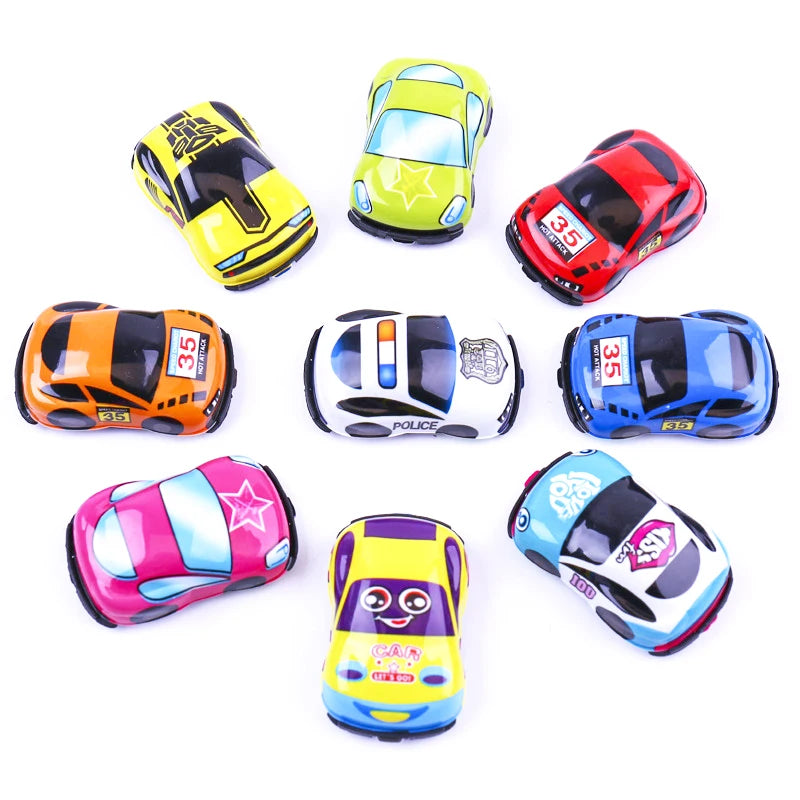 20pcs/lot Cartoon Toys Cute Plastic Pull Back Cars Plane Toy Cars for Child Mini Car Model Funny Kids Toys Kindergarten Toys 