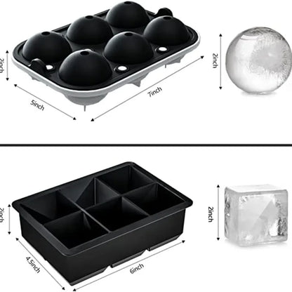 4/6/8/15Grids Silicone Ice Cube Molds Spherical Ice Cube Molds Ice Cream Ice Cube Making Machine Reusable Whiskey Ice Cube Mo