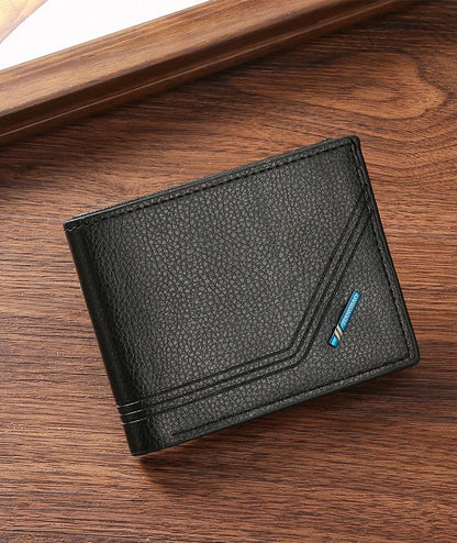 Men Short Bifold Faux Leather Masculina Billetera Credit ID Card Holder Wallet Billfold Purse Clutch Solid Hombre Business Sl