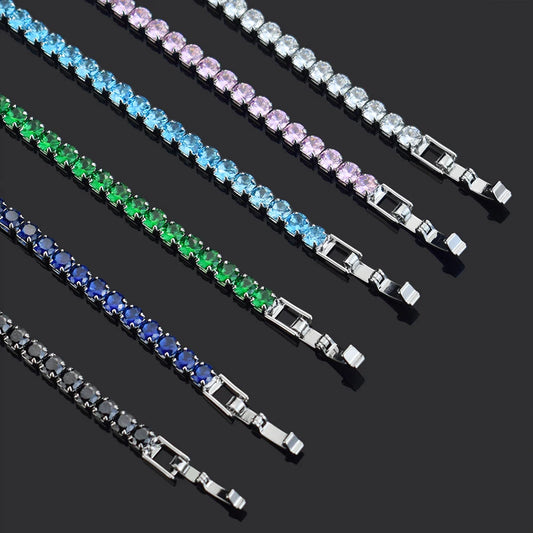 4mm Micro-inlaid Zircon Tennis Bracelet for Women 2025 New Men Bracelet Homme Jewelry Accessories