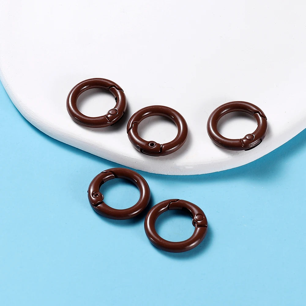5Pcs/Lot 21 Colors Metal O Ring Spring Clasp Openable Round Carabiner Keychain Clips Hook Dog Chain DIY Jewelry Buckle Connec