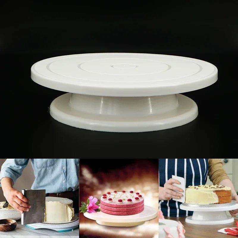 Cake Turntable Stand Cake Decoration Accessories DIY Mold Rotating Stable Anti-skid Round Cake Table Kitchen Baking Tools