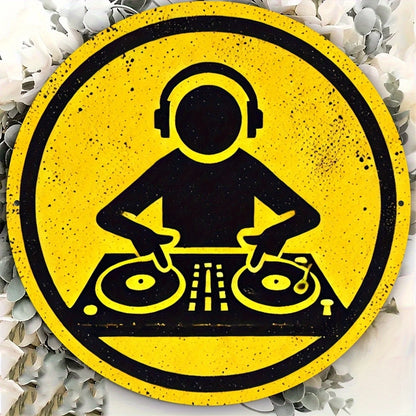 8in Music Elements Wood Disc Vinyl Record Bar coffee shop Wall Table Mural Decoration Music Room Collection Flat Color Plank 