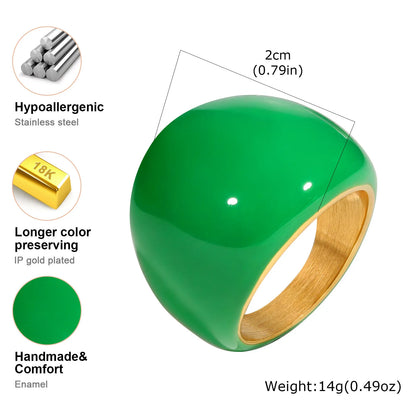 Chunky Open Twist Stackable Rings for Women, Blue Geometric Bold Enamel Crossover Statement Ring Band Waterproof - RC-636G07-