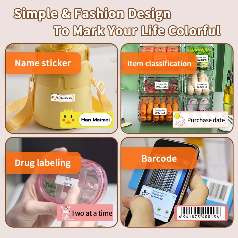 Marklife P15 Thermal Label Printer Similar as D11 D110 D101 Labeling Machine Wireless Bluetooth Label Maker With Label Sticke