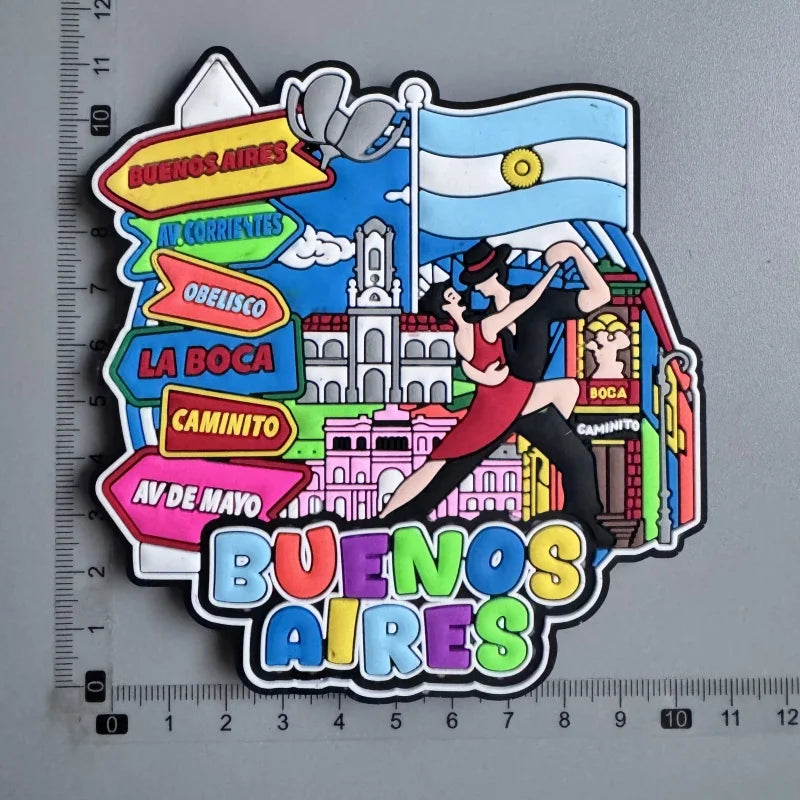 Argentine Travel Souvenirs PVC Fridge Magnets Tourist Souvenir Fridge Decorations Gifts