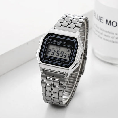 Women Men Unisex Watch Gold Silver Black Vintage LED Digital Sports Military Wristwatches Electronic Digital Present Gift Mal