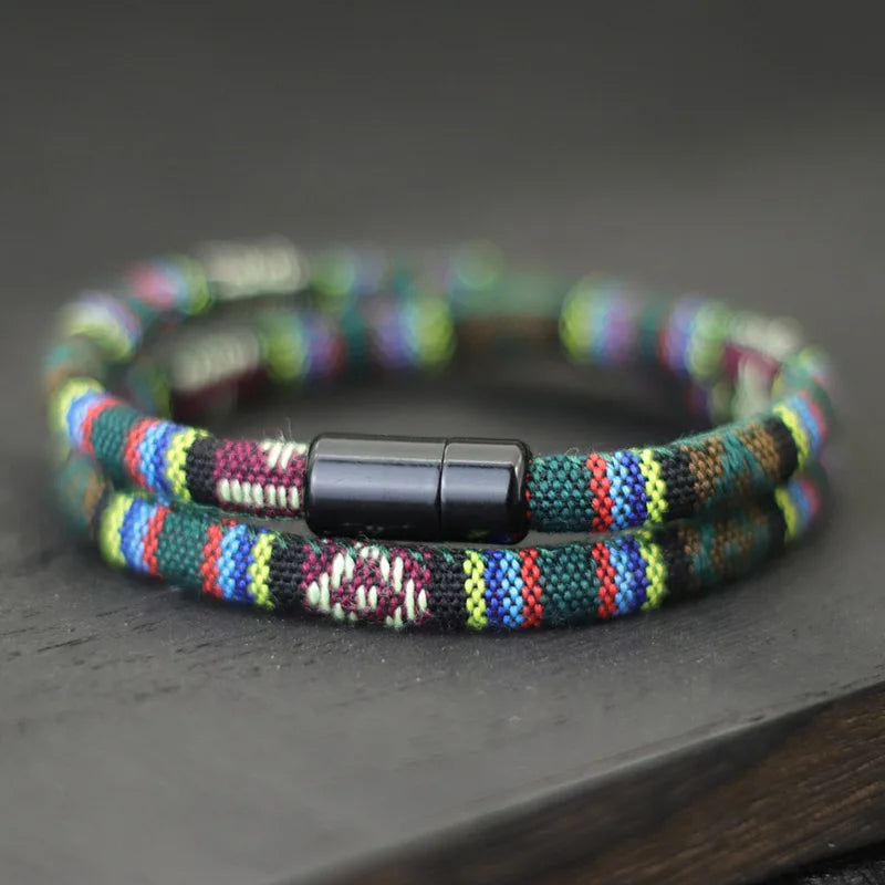 New In Men Bohemia Rope Bracelet Attract Magentic Braclet Adventure Survival Braslet Pulseras Hilo Hombre Beach Surf Brazalet