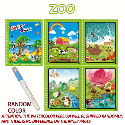 Magical Book Water Drawing Montessori Toys Reusable Coloring Book Magic Water Drawing Book Sensory Early Education for Childr