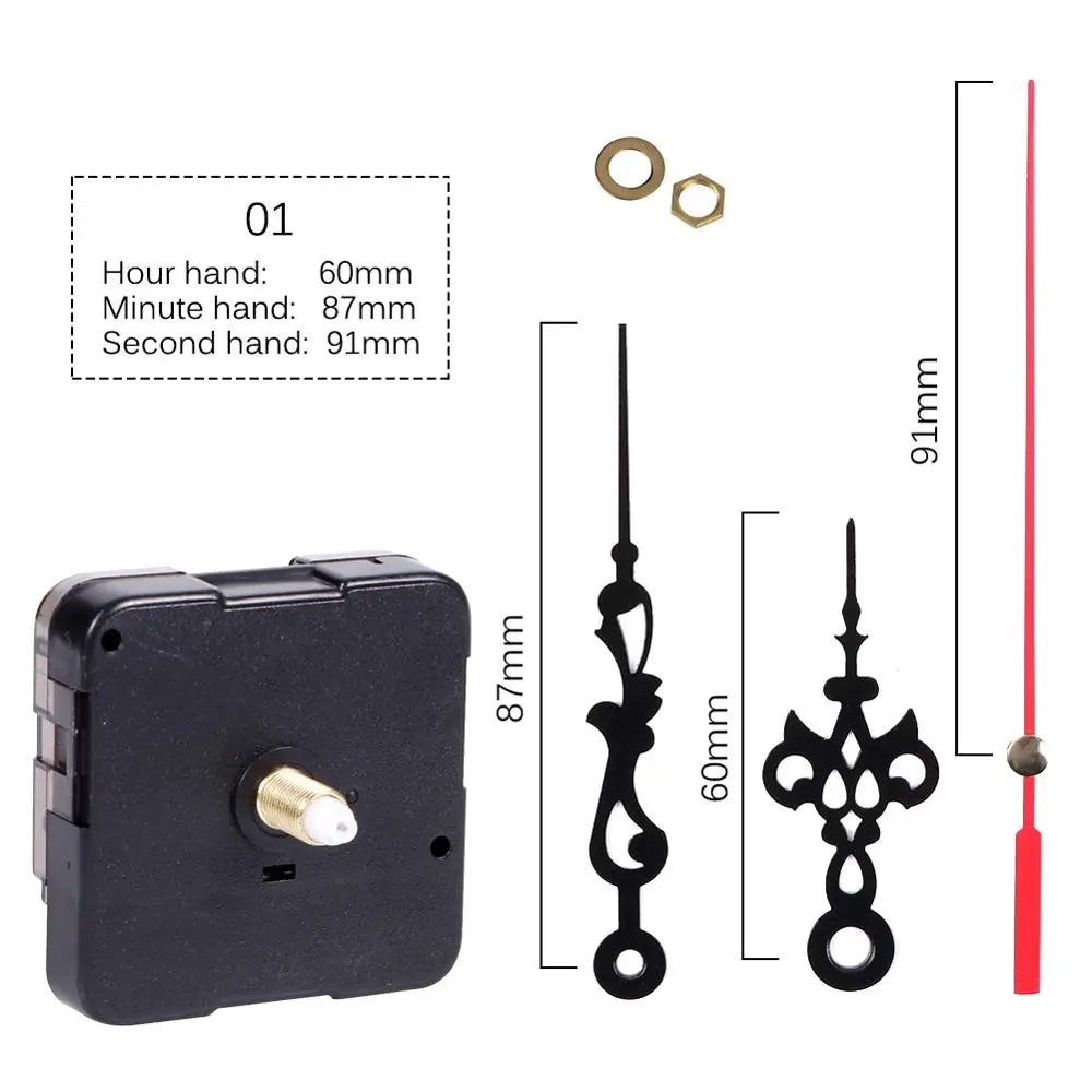 Clock Mechanism Silent Quartz Movement Machine Wall Hands Pointer Set Clockwork Table Long Shaft DIY Watches Repair Parts - 1