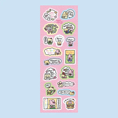 Korean Cartoon Cute Kawaii Graffiti Hand Drawn Rabbit Sticker Hand Account Photo Planner Diary Scrapbook DIY Decorative Stick