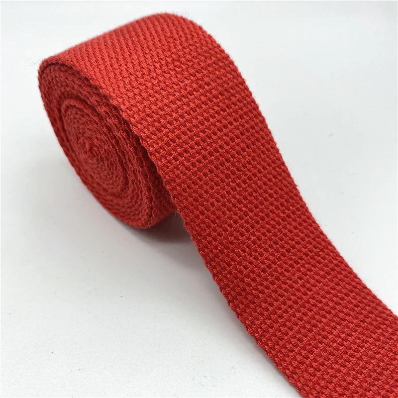 25mm 30mm 38mm 2yards Cotton Webbing Strap Canvas Cotton Ribbon For Knapsack Strapping Bags Crafts DIY Belt Bag Dog Accessori