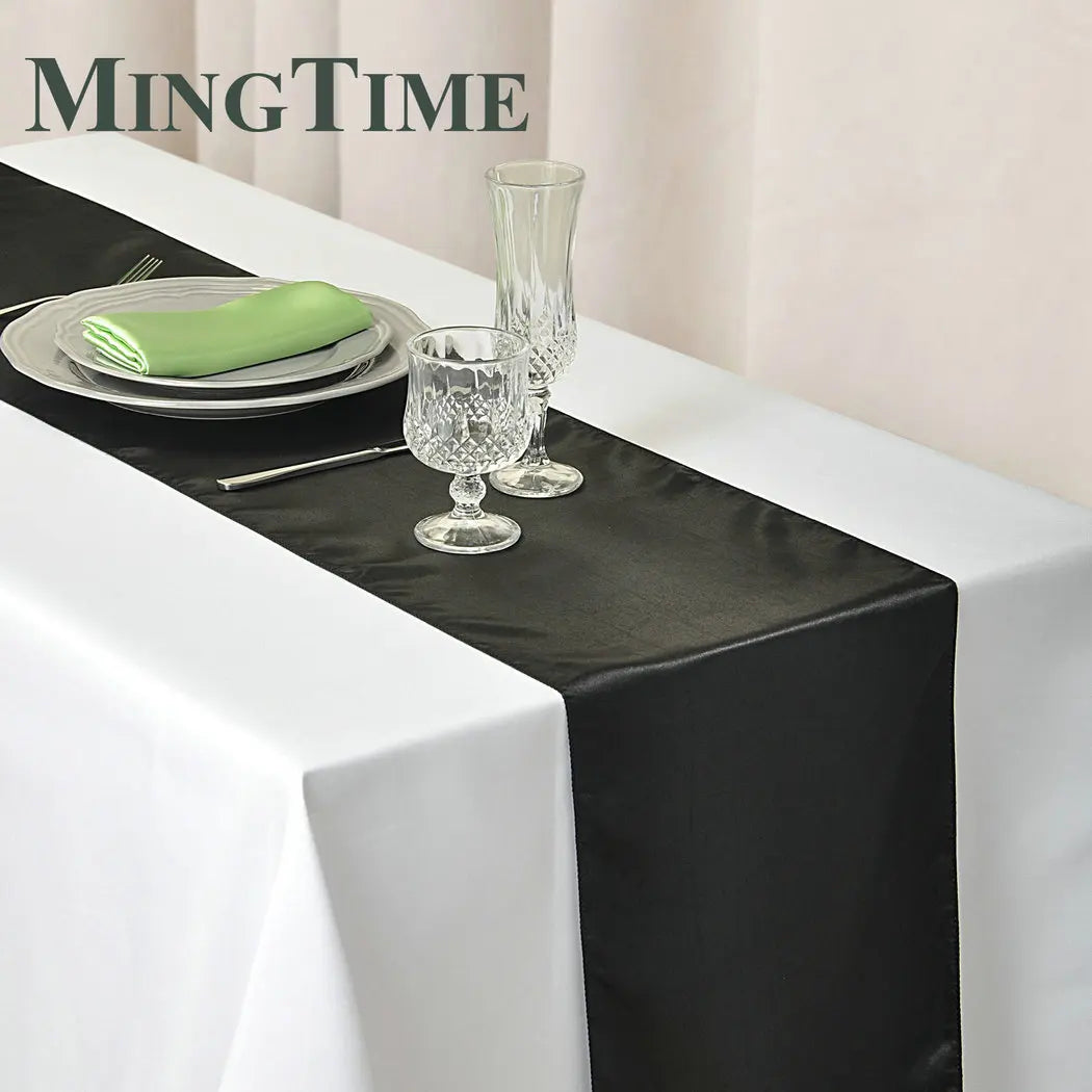 Satin Table Runner 30cm X 275cm Wedding Party Supply Christmas Home Modern Coffee Dining Luxury Table Decoration 12" X 108" -