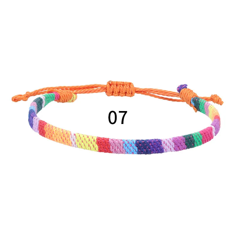 Anklets For Women Woven Fabric Foot Leg Bracelet Men Handmade Rope Braid Knot Beach Barefoot Weave Ethnic Boho Adjustable Cha