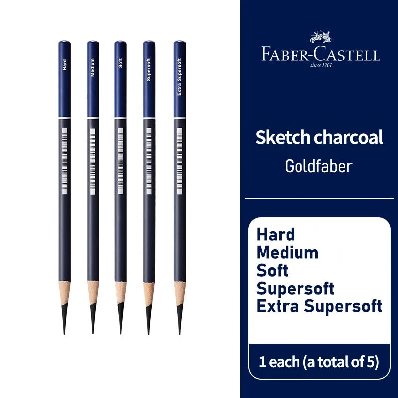 5/10PCS Faber Castell Goldfaber Charcoal Graphite Sketch Set Pencils for Drawing Sketches Shading Artists Art Supplies - 5 Mi