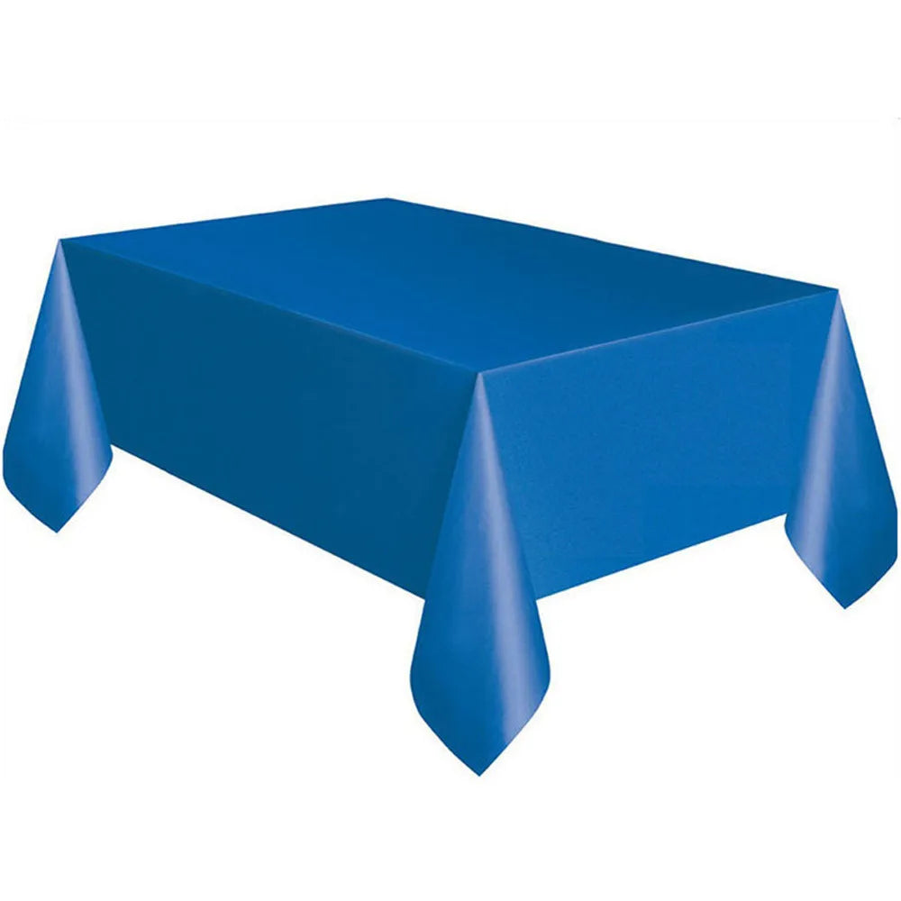 Large Plastic Rectangle Table Cover Cloth Wipe Clean Party Red White Black Tablecloth Covers for Birthday wedding christmas -