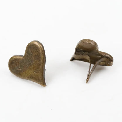 Bronze Heart Brads Scrapbooking Embellishment Fastener Brads Metal Crafts For Shoes Decoration 50PCs 11x10mm CP1514