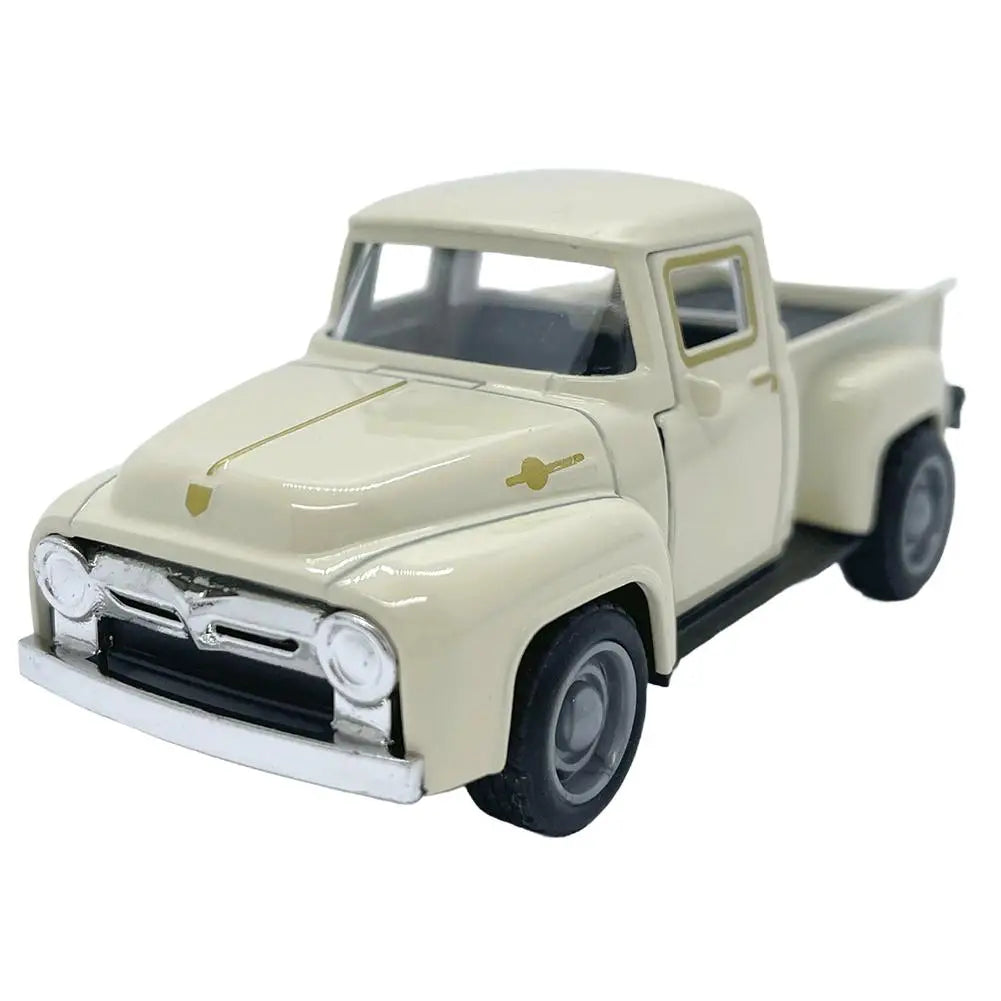 1/32 Red Metal Truck Model Vintage Alloy Mini Pull-Back Diecast Car Collection Decor Boys Children's New Year Christmas Toy G