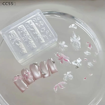 〔CC55〕Lily Flower Sea Shell Conch Coral Starfish 3D Acrylic Nail Mold Nail Decorations DIY Silicone Manicure Mold Nail Art Mo