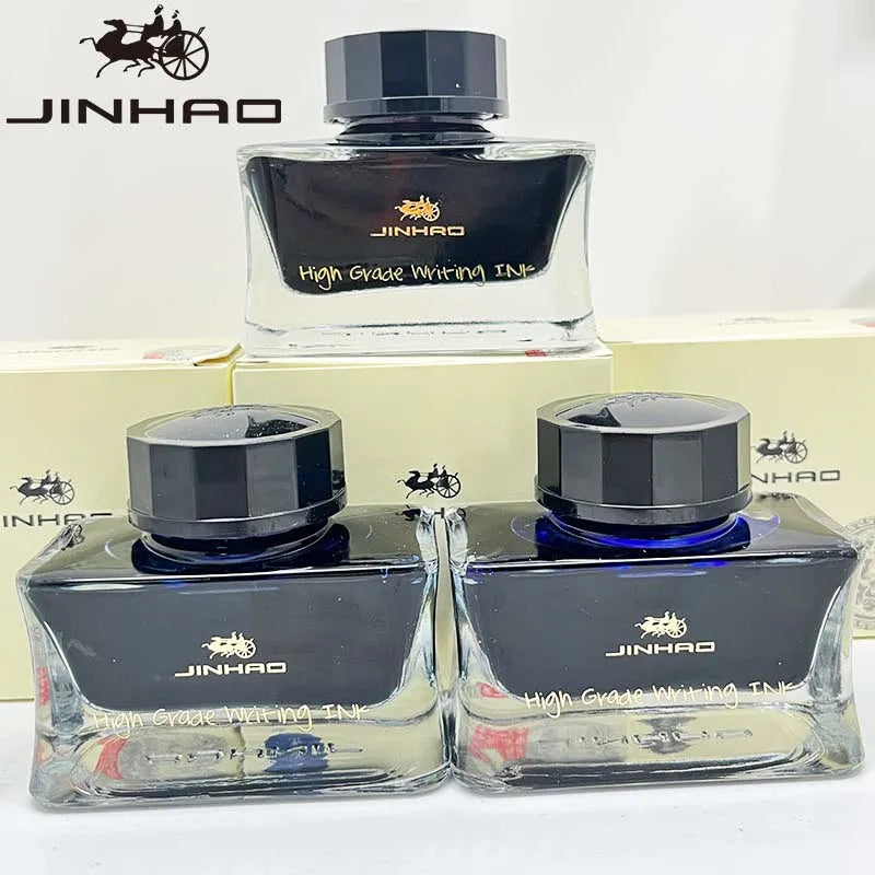 Jinhao Premium 50ml Fountain Pen Ink - Smooth Black/Blue/Blue Black Calligraphy Ink - Ideal for Writing and