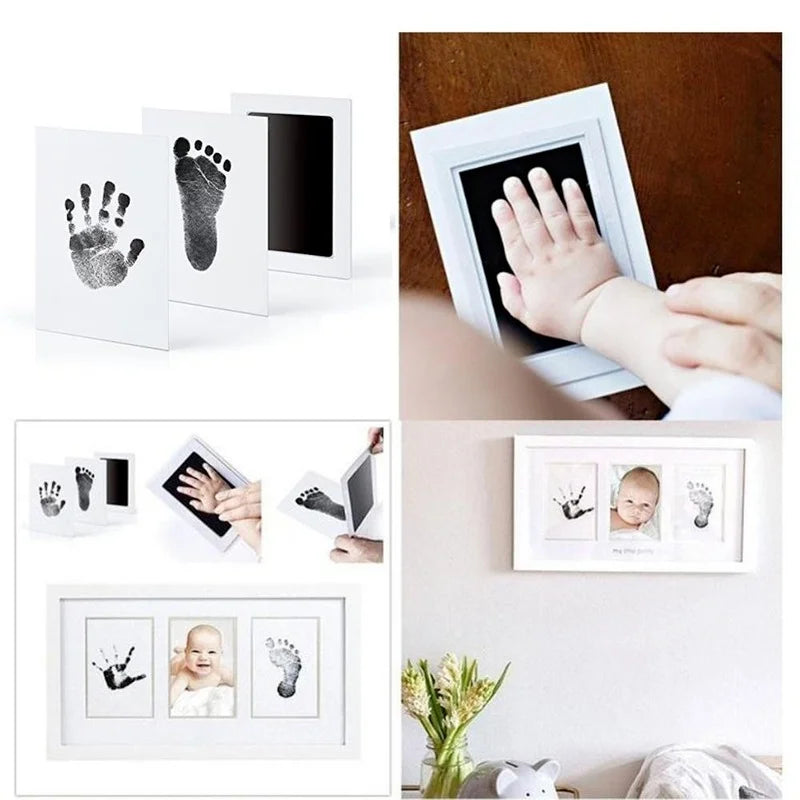 Baby Care Non-Toxic Baby Handprint Footprint Imprint Kit Baby Souvenirs Casting Infant Footprint Ink Pad Infants Clay Toy Gif