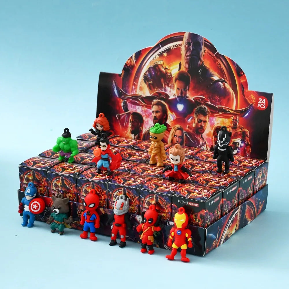 New 24pcs Marvel Spiderman Blind Box Toy Model Anime Action Figures Spider-Man Children'S Toys Decorationdolls Gifts