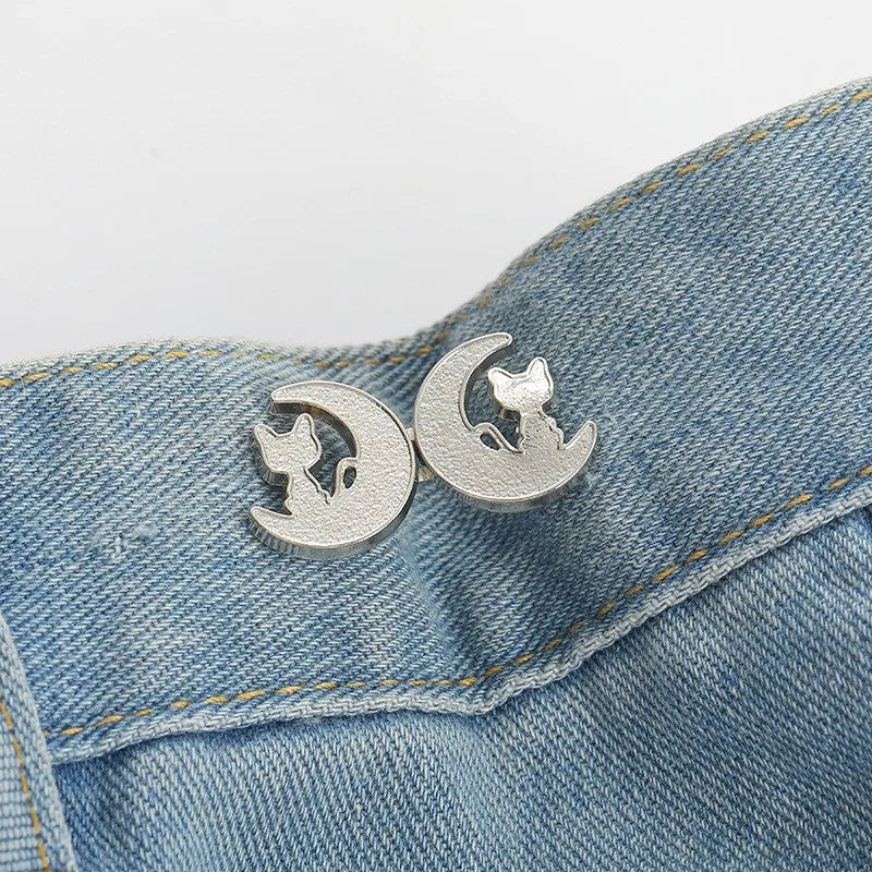 Jeans Button Adjustable Clips for Pant Skirts Waist Tightener Buckle Snap Button Adjuster Butterfly Pin Button Clothing Suppl