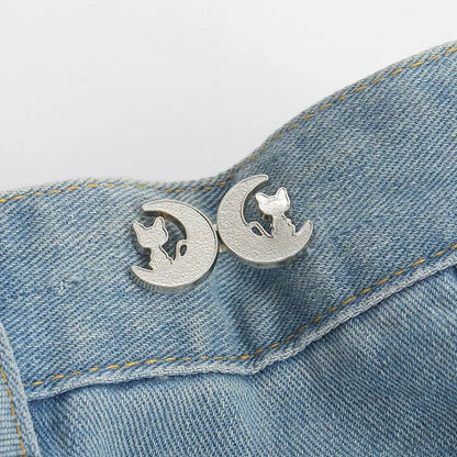 Jeans Button Adjustable Clips for Pant Skirts Waist Tightener Buckle Snap Button Adjuster Butterfly Pin Button Clothing Suppl