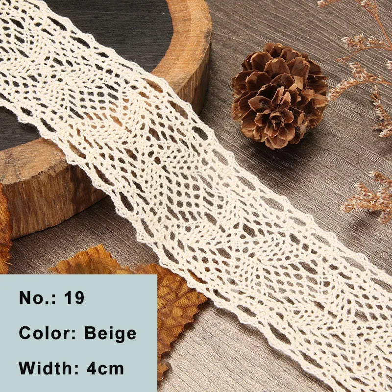 Lace Trim, Vintage Scalloped Cotton, 2 Yards Or 5 Yards, For Sewing, Scrapbooking, Diy Crafts - 19 Beige / 5Yards