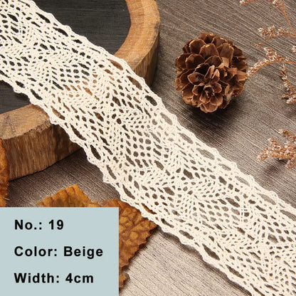 Lace Trim, Vintage Scalloped Cotton, 2 Yards Or 5 Yards, For Sewing, Scrapbooking, Diy Crafts - 19 Beige / 5Yards