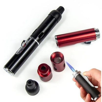 NEW Metal Direct Long Pen Spray Blue Flame Igniter Aromatherapy Lighter Portable LoopInflatable Lighter Cigarette Accessories