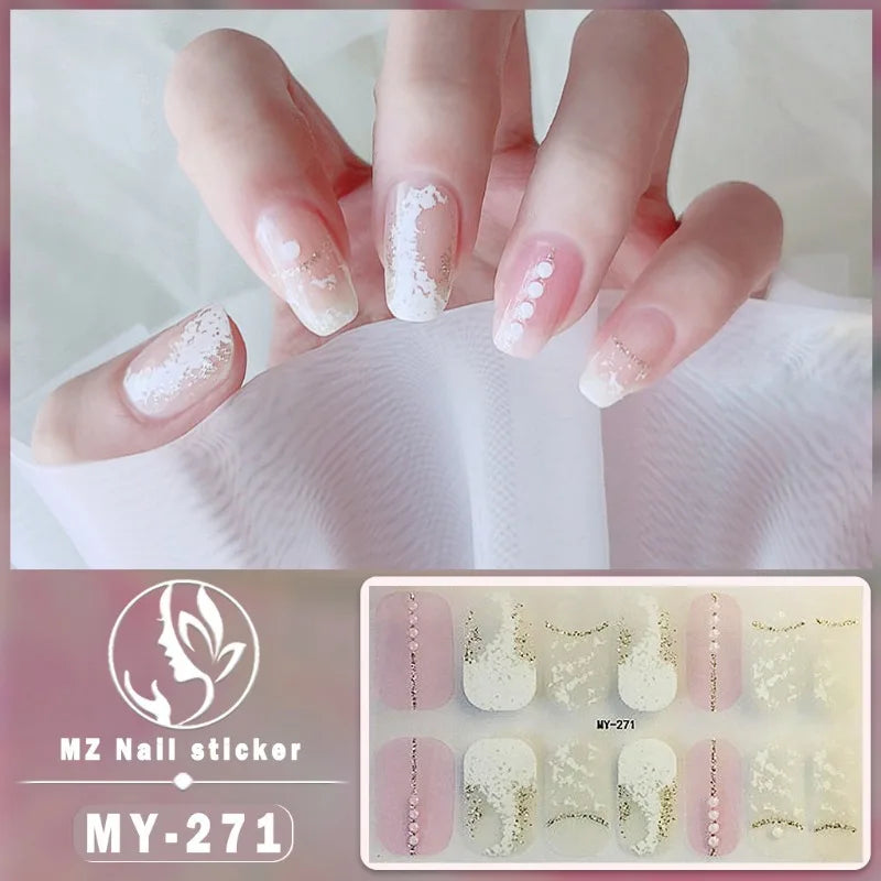 Nail Sticker Full Cover Waterproof Nail Art Manicure Decoration Sweet DIY Nail Decail Rhinestones Self Adhesive Manicure INS 