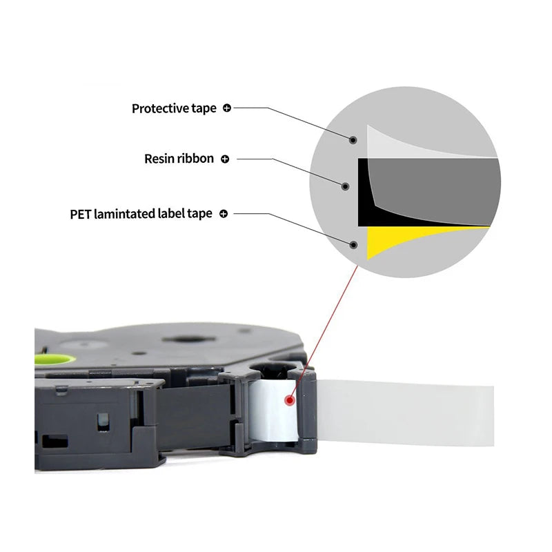 TZE 12mm tze231 tze335 tze631 tz131 MQP35 Laminated Ribbon Compatible for Brother Ptouch PT-H110 D600 710BT Label Maker Tape