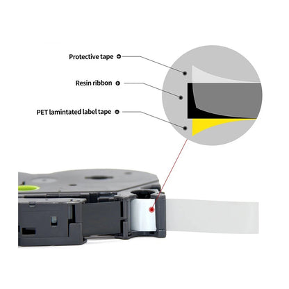 TZE 12mm tze231 tze335 tze631 tz131 MQP35 Laminated Ribbon Compatible for Brother Ptouch PT-H110 D600 710BT Label Maker Tape