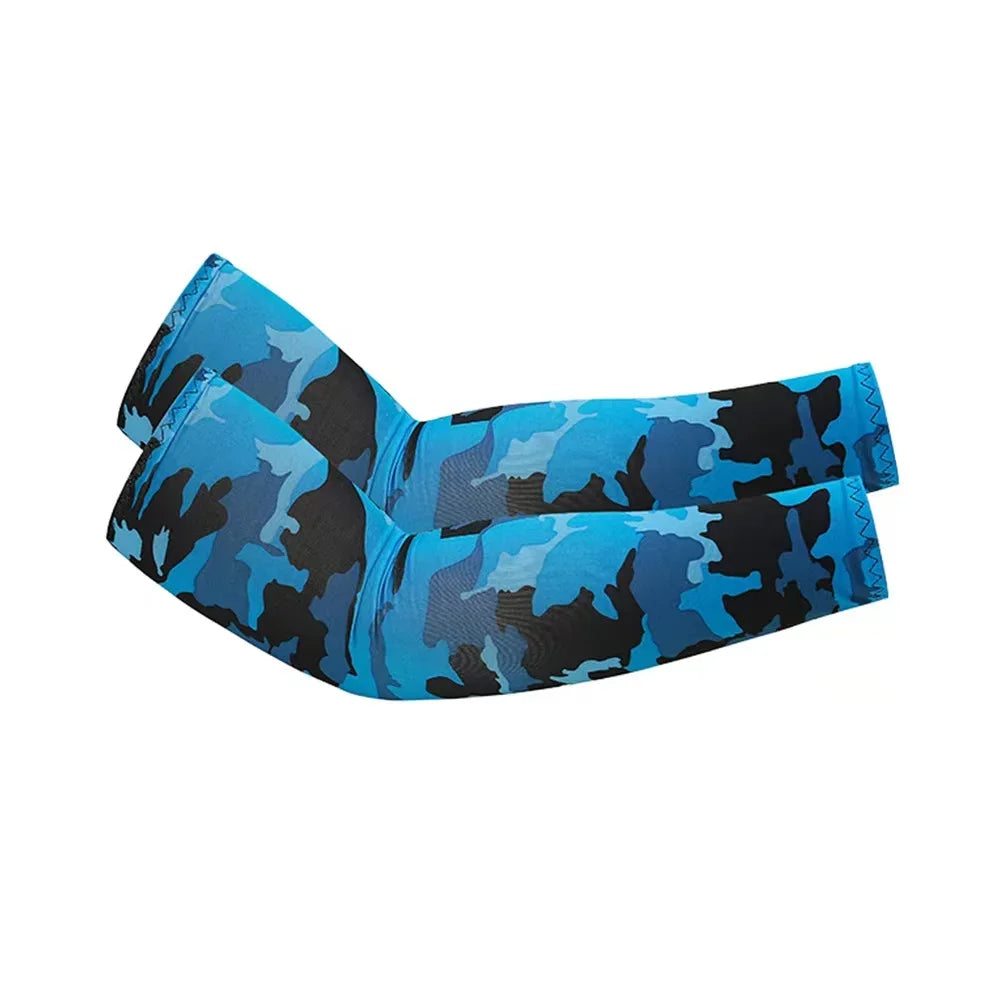 2Pcs Unisex Cooling Arm Sleeves Cover Sports Running UV Sun Protection Outdoor Men Fishing Cycling Quick Dry Arm Warmer - 1Pa
