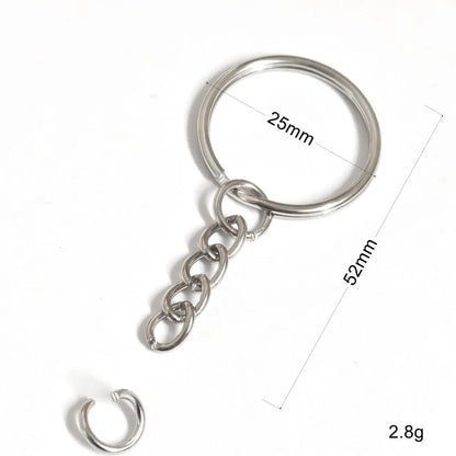 20/50pcs Silver Color Metal Blank Keyring Keychain Split Ring Keyfob Key Holder Rings DIY Findings Making Keychain Accessorie