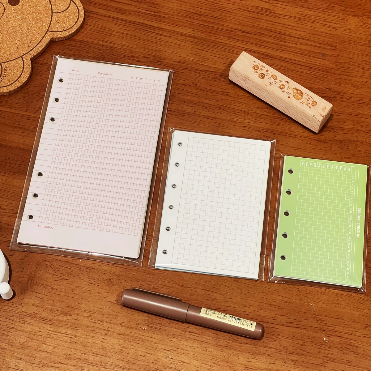 Colored Loose Leaf Refill Pages A7 M5 A6p Grid Lined Dot Design Journal Inner Pages Memo Pad 30P Memo Pads